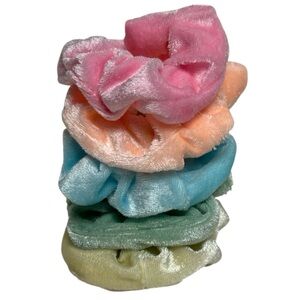 Forever 21 5-Piece Set of Pastel Tone Scrunchies Hair Ties NWOT
